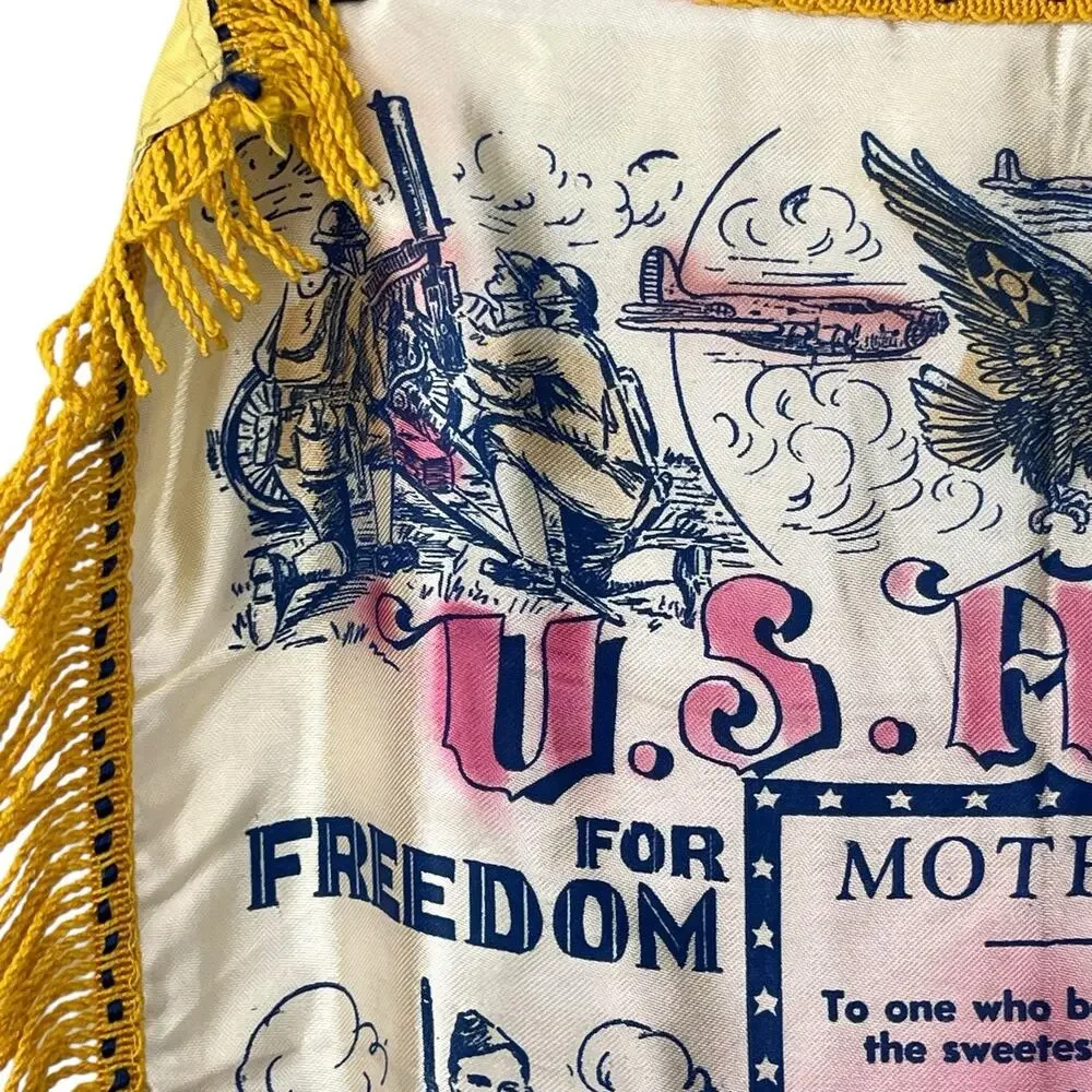 WWI US Army Mom Tribute Pillow Cover Antique Military Memorabilia History
